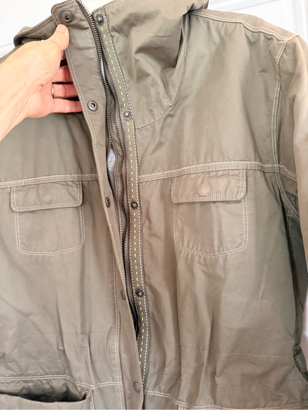 KÜHL Projekt Utility Jacket Olive Green / Khaki Coat Women's Size L/ NWOT - Picture 2 of 8
